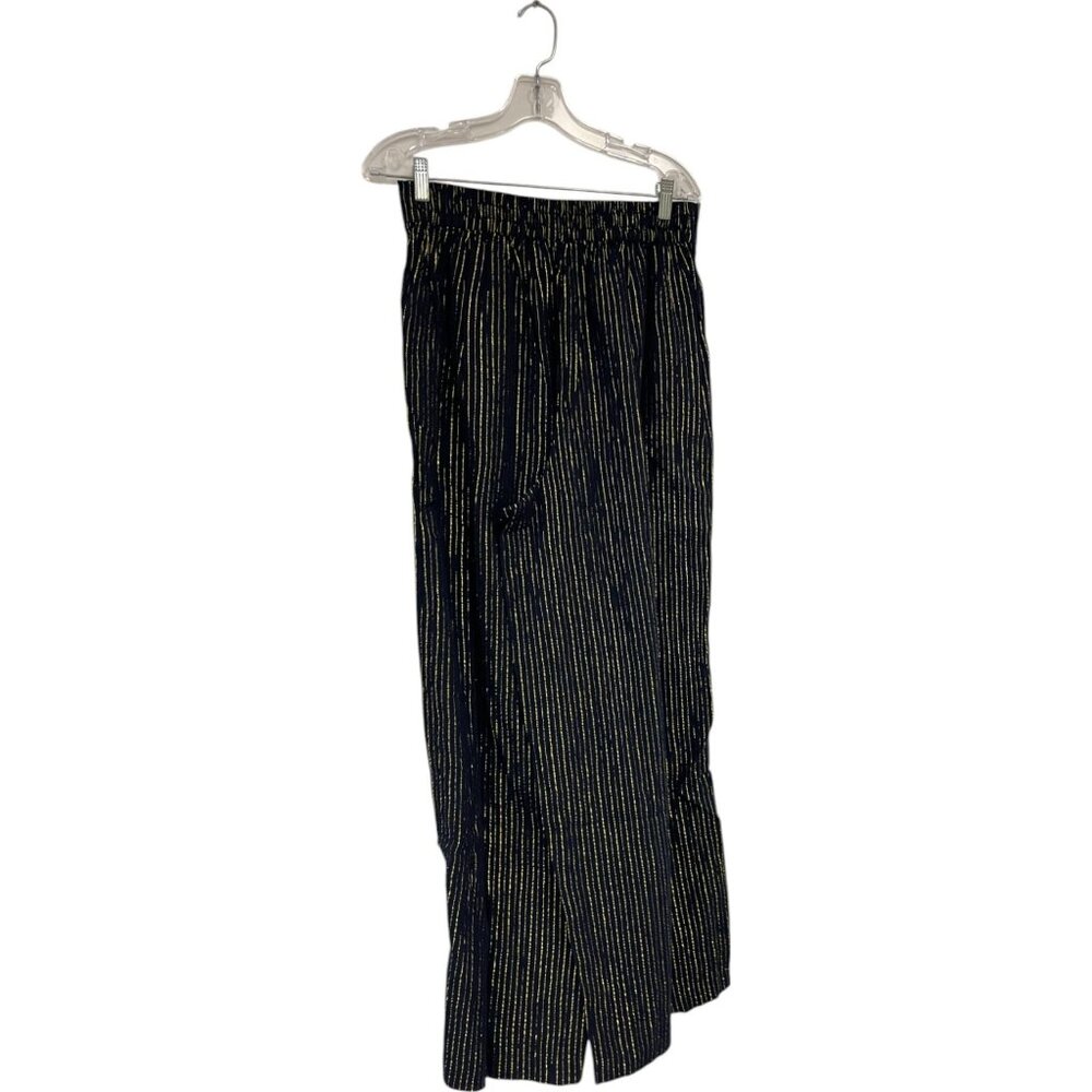 Boden Navy Pinstripe Wide-Leg Trousers - Picture 5 of 14